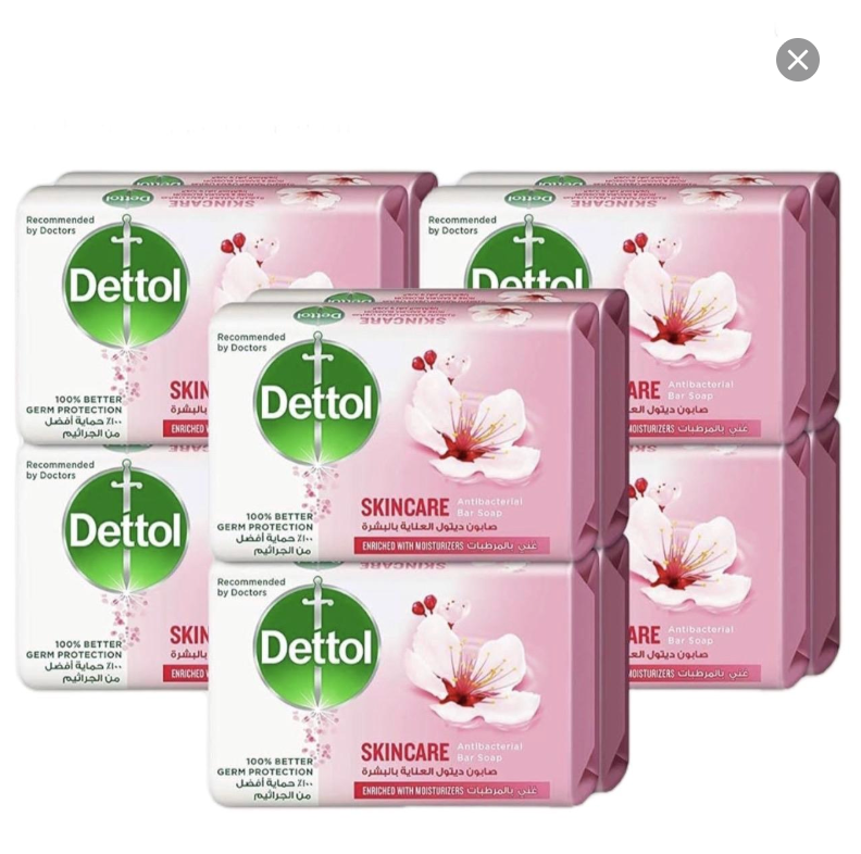 Dettol Skincare Antibacterial Soap Bar, 3.5oz (100g) (Pack of 10) Body Care Body Wash Comfort Cleanser