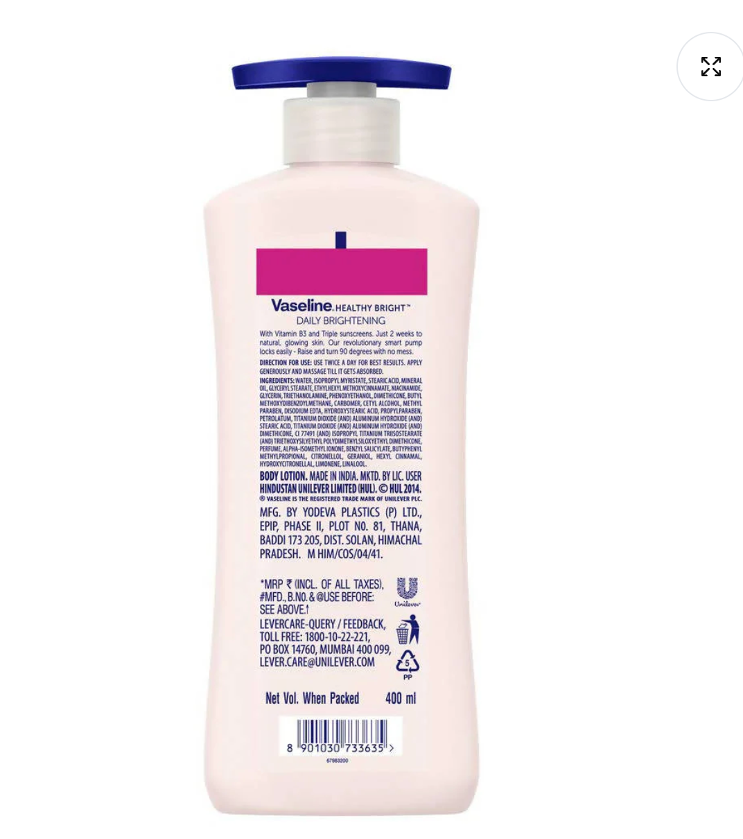 Vaseline Healthy Daily Body Lotion with Vitamin B3, Lightweight Daily Use Moisturizing Lotion 600 ml