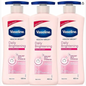Vaseline Daily Brightening Lotion, Non Greasy Feel, Pump Bottle (Pack of 3) 600 mL Moisturizing Body Care Comfort Cream Glycerin Moisturizer Cosmetic