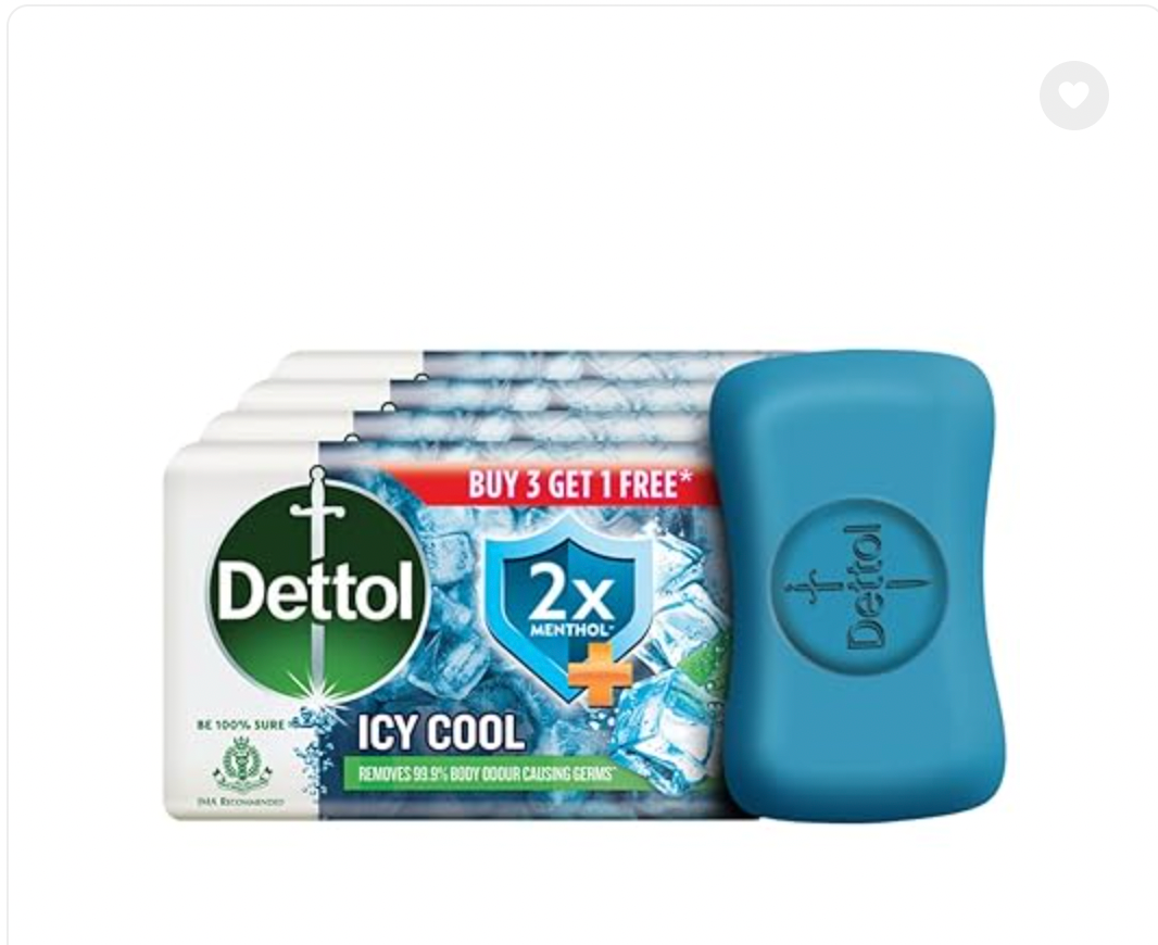 Dettol Antibacterial Soap Cool Scent 100g each, Pack of 10. Package May Vary