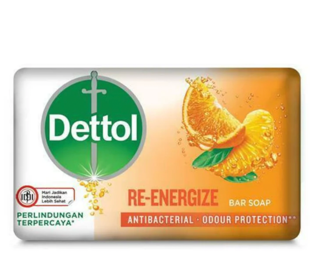 Dettol Re-Energize Antibacterial Soap Bar, 3.5oz (100g), Pack of 10
