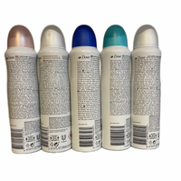 Dove antiperspirant Spray 150ml Restoring Ritual, Orginal, Beauty finish, go fresh, and InvisibleDry Pack of 5