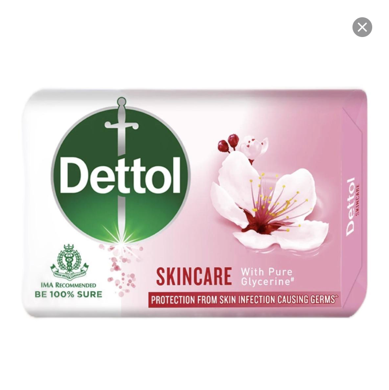Dettol Skincare Antibacterial Soap Bar, 3.5oz (100g) (Pack of 10) Body Care Body Wash Comfort Cleanser