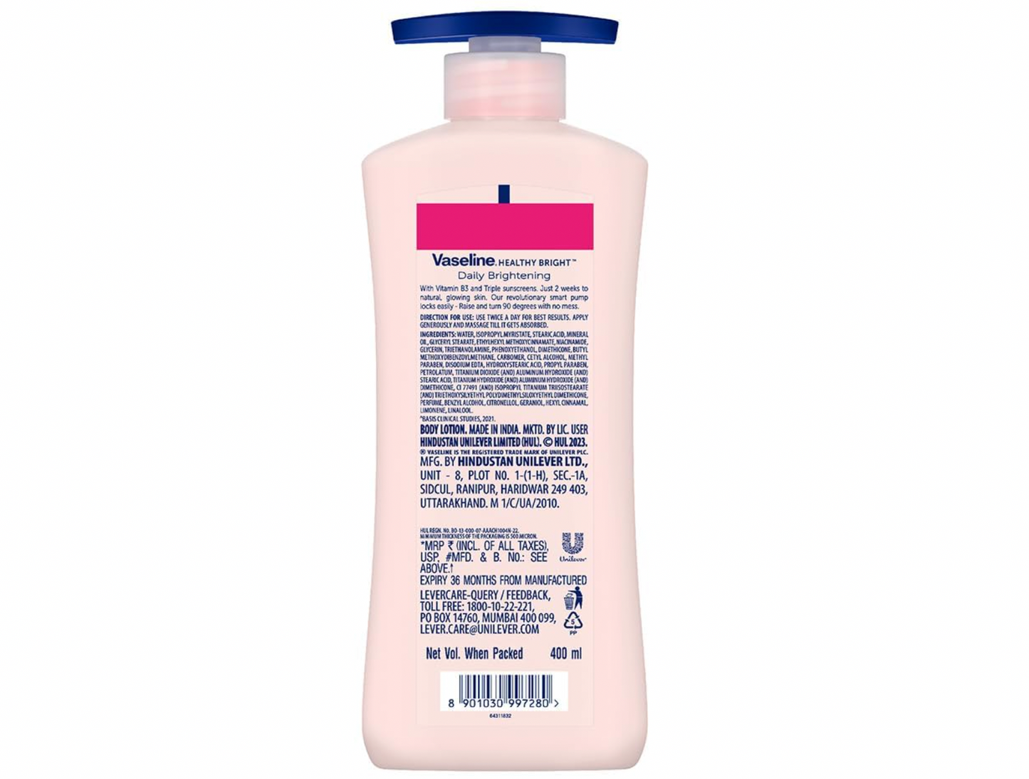 Vaseline Daily Brightening Lotion with Serum 400 ml Long Lasting Moisturizer