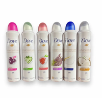 Dove Antiperspirant Deodorant Aerosol Special Edition Pack 6 Scents Cucumber Green Tea, Pomegranate, Original, Coconut 250ml Each Gentle Scented Aroma Package May Very