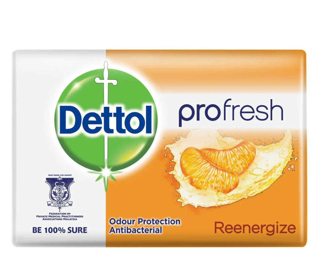 Dettol Re-Energize Antibacterial Soap Bar, 3.5oz (100g), Pack of 10